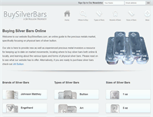 Tablet Screenshot of buysilverbars.com